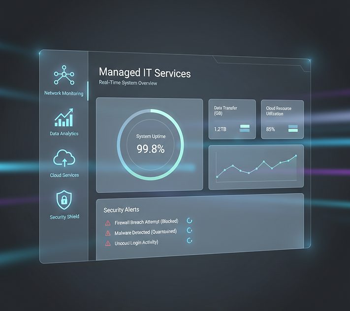 Managed IT services monitoring dashboard